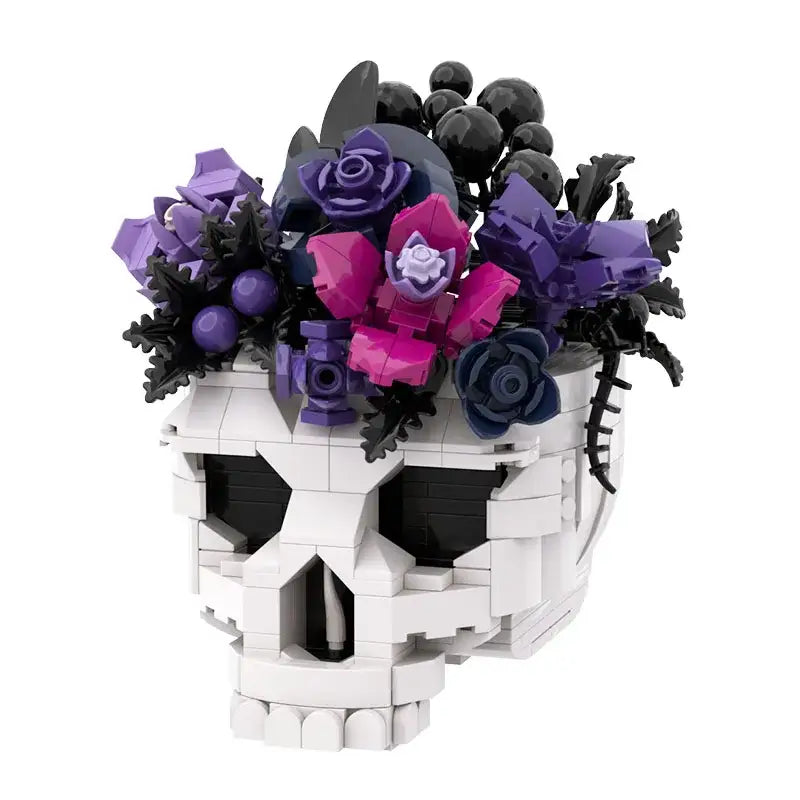 Figurine à construire Crâne Roses