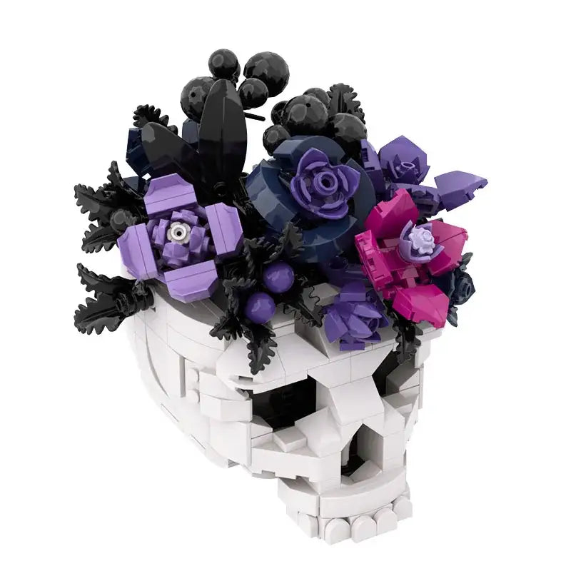 Figurine à construire Crâne Roses