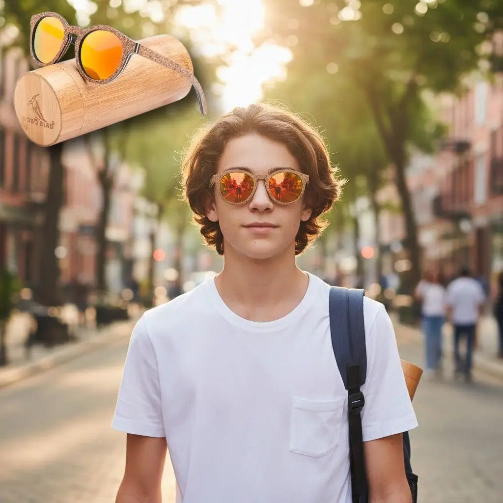 Lunettes de soleil en bois pour Adolescent