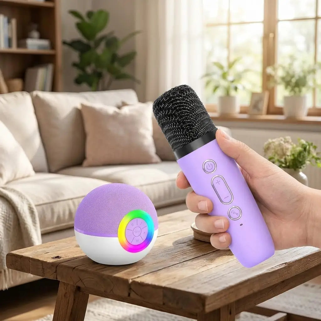 Mini machine de karaoké avec 2 microphones