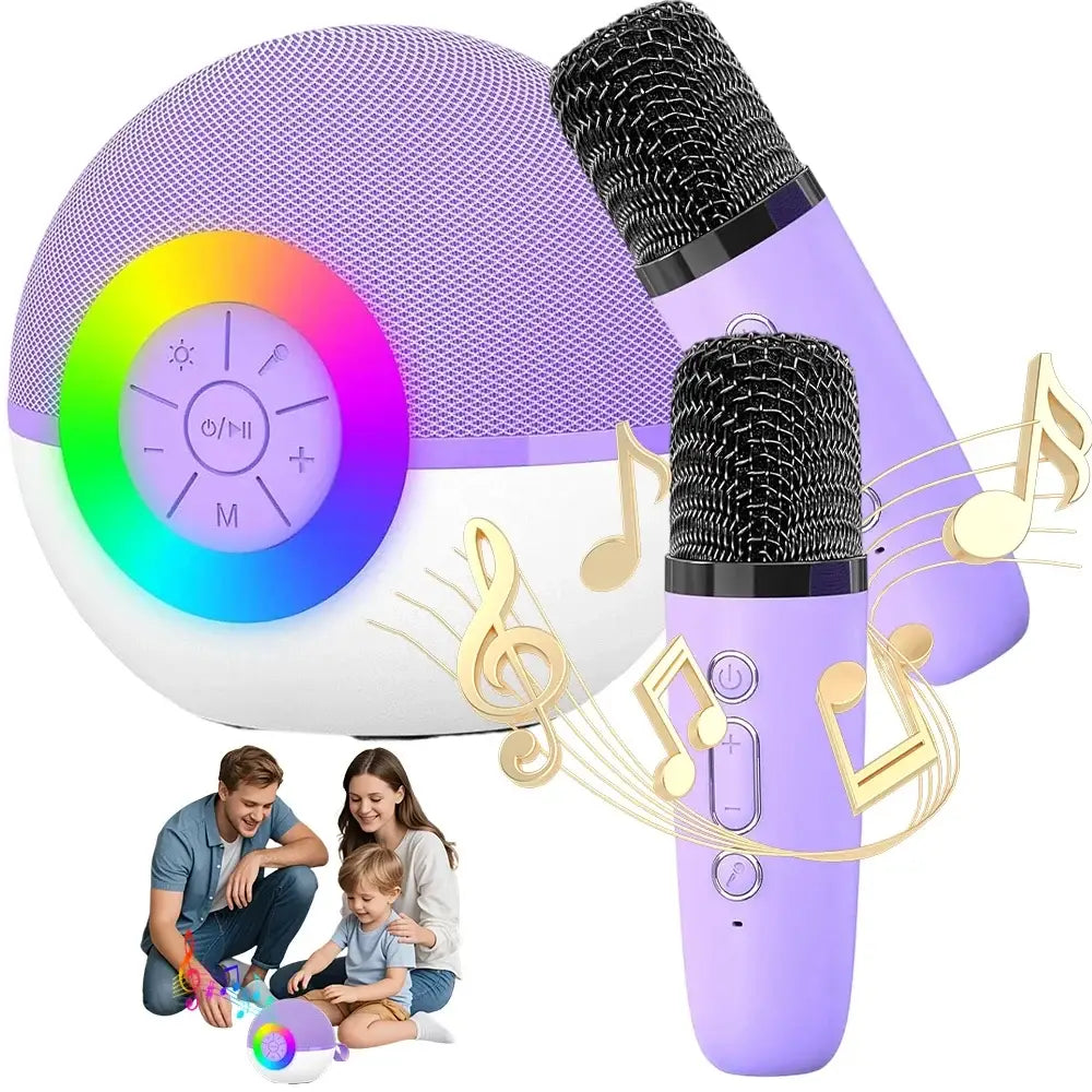 Mini machine de karaoké avec 2 microphones