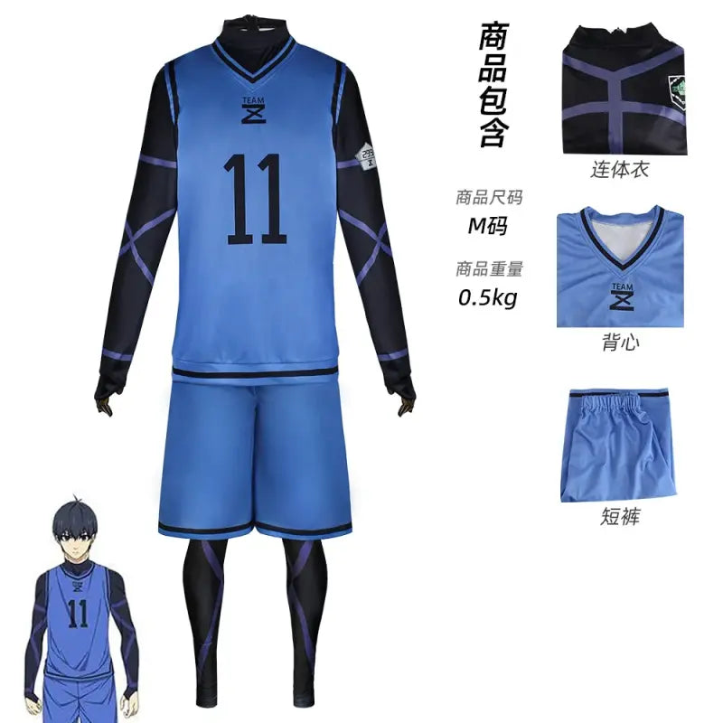 Maillot Blue Lock Yoichi Isagi Cosplay Blue Lock