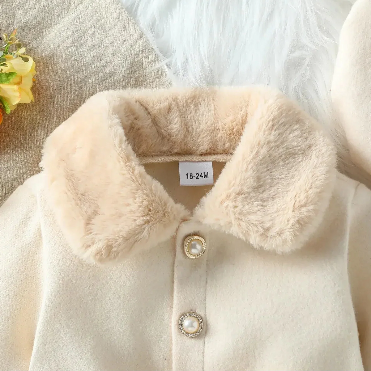 Manteau Fille Col Fourrure