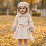 Manteau Fille Col Fourrure