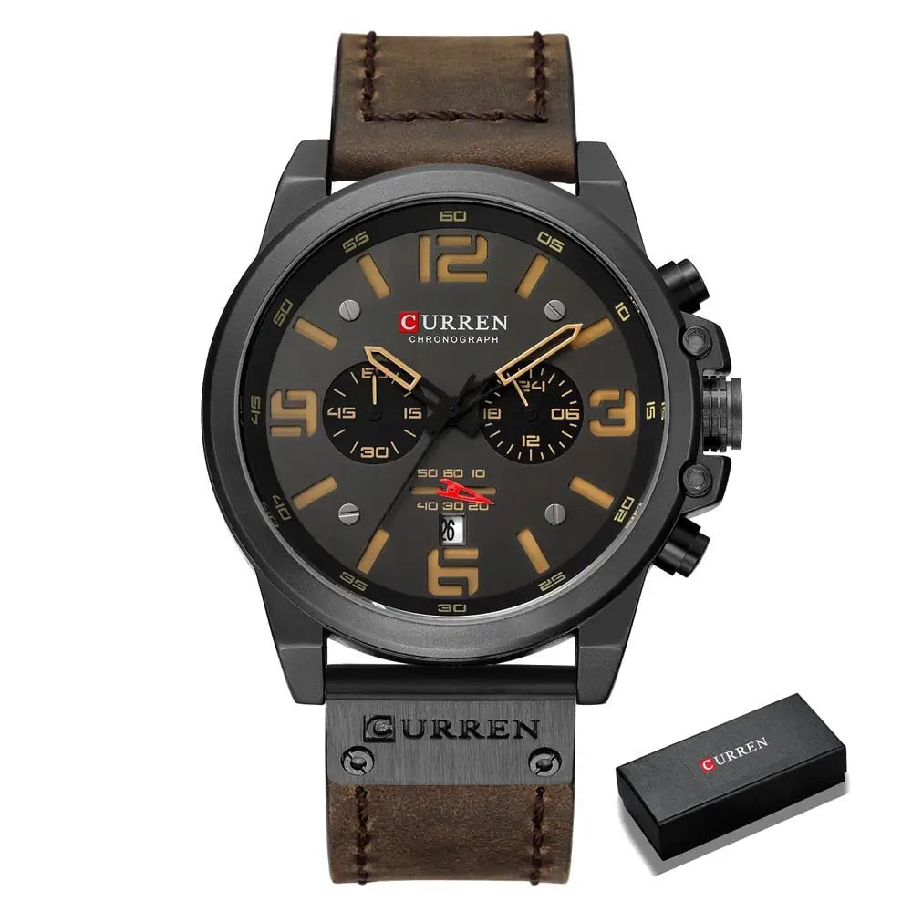 Montre à Quartz en Cuir pour Homme