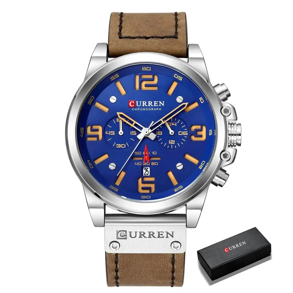 Montre à Quartz en Cuir pour Homme