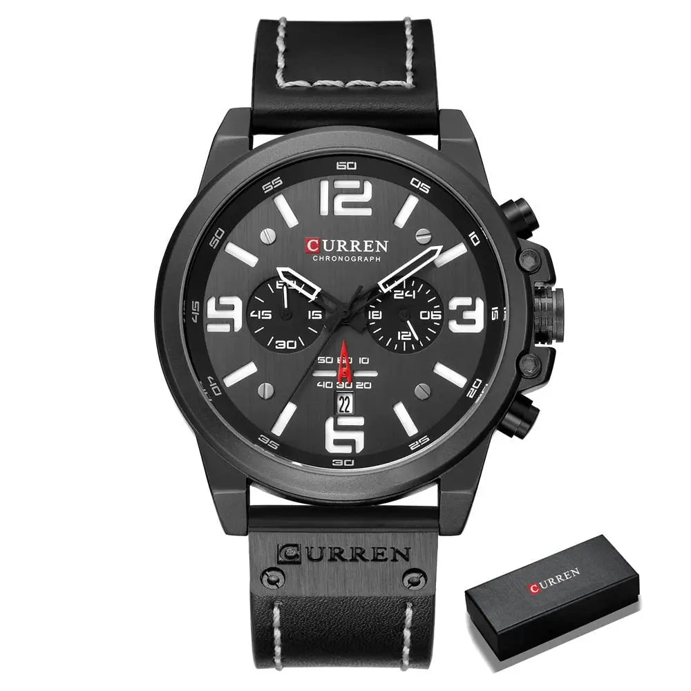 Montre à Quartz en Cuir pour Homme