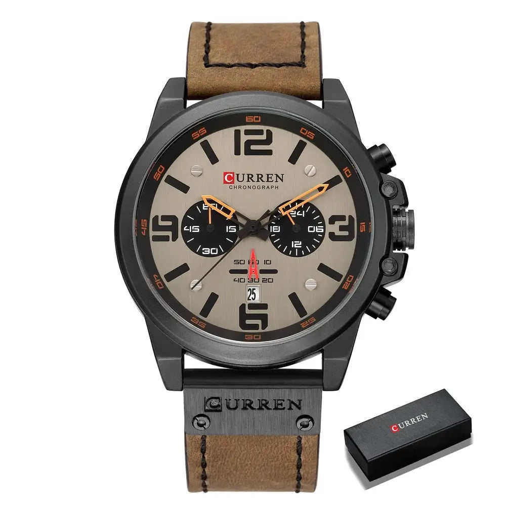 Montre à Quartz en Cuir pour Homme