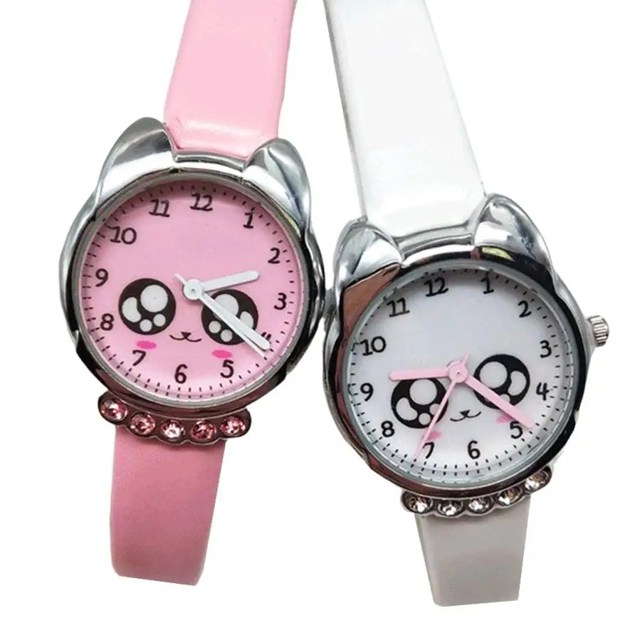 Montre-bracelet Quartz Chat Kawaii pour enfant
