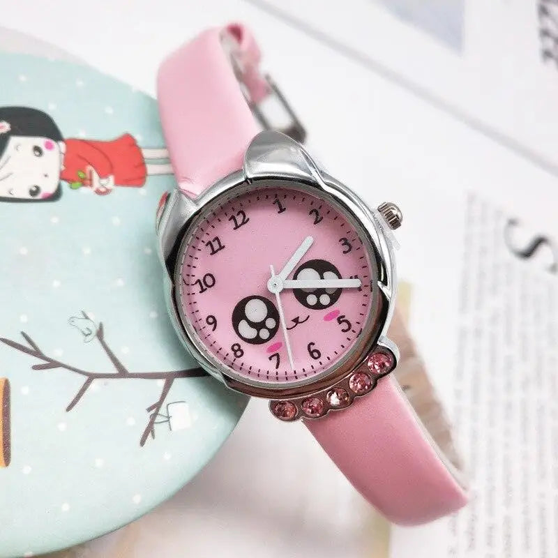 Montre-bracelet Quartz Chat Kawaii pour enfant