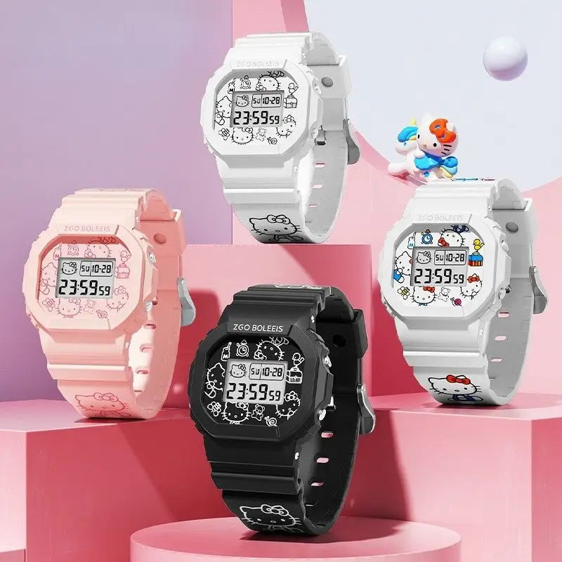 Montre Digitale Blanche Hello Kitty Waterproof