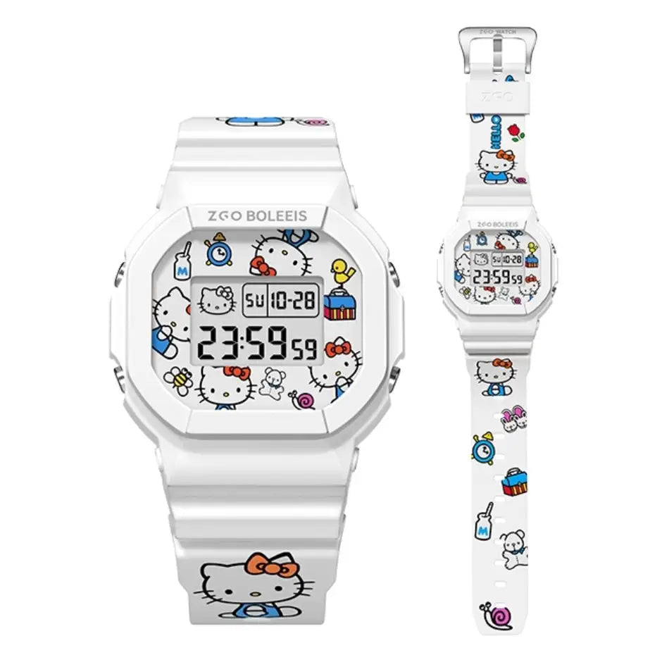 Montre Digitale Blanche Hello Kitty Waterproof