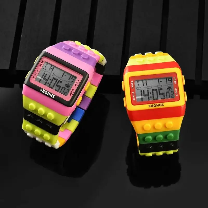 Montre Digitale LED briques de construction
