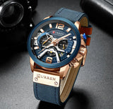 Montre Sport Étanche Bracelet Cuir