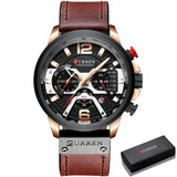 Montre Sport Étanche Bracelet Cuir