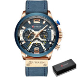 Montre Sport Étanche Bracelet Cuir