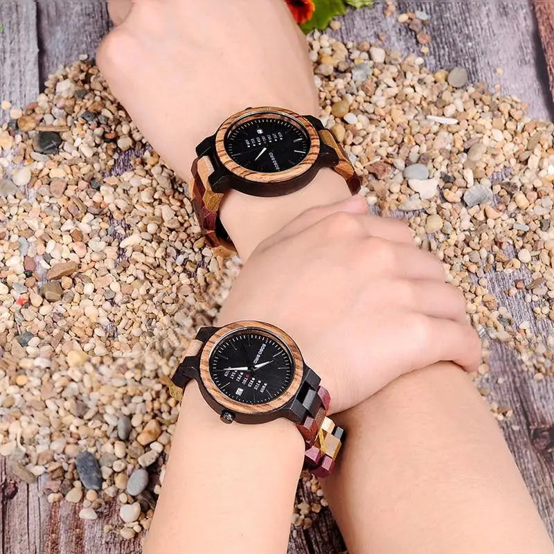 Montres Quartz en bois pour couple