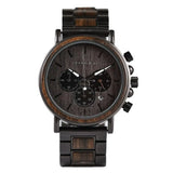 Montres Quartz militaire en bois pour hommes