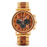 Montres Quartz militaire en bois pour hommes