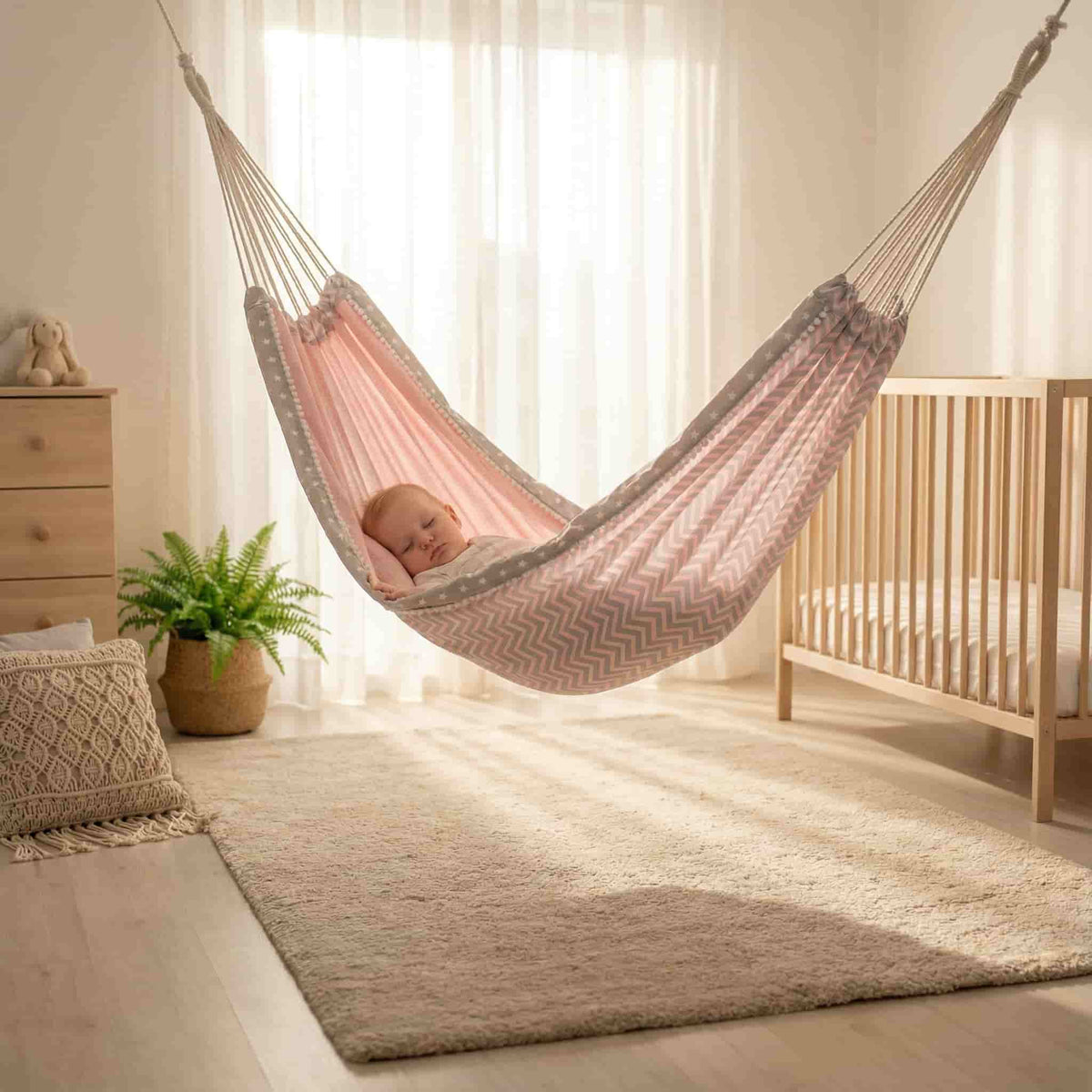 Balancelle Hamac Macramé Bébé Nordic Zen (Intérieur/Extérieur)