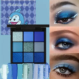 Palette de fards à paupières 9 couleurs bleu