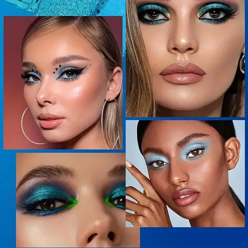 Palette de fards à paupières 9 couleurs bleu