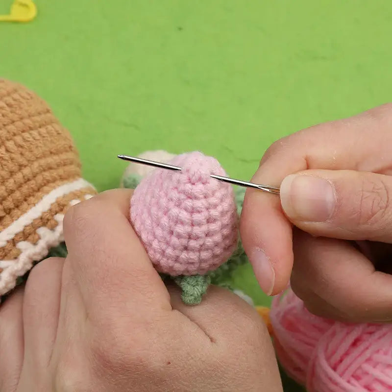 Peluche Crochet Pot de Fleurs