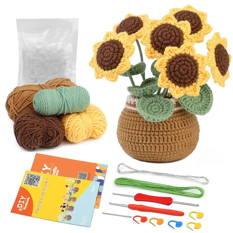 Peluche Crochet Pot de Fleurs