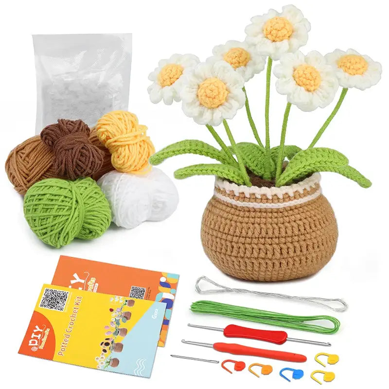 Peluche Crochet Pot de Fleurs