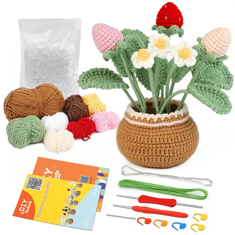 Peluche Crochet Pot de Fleurs