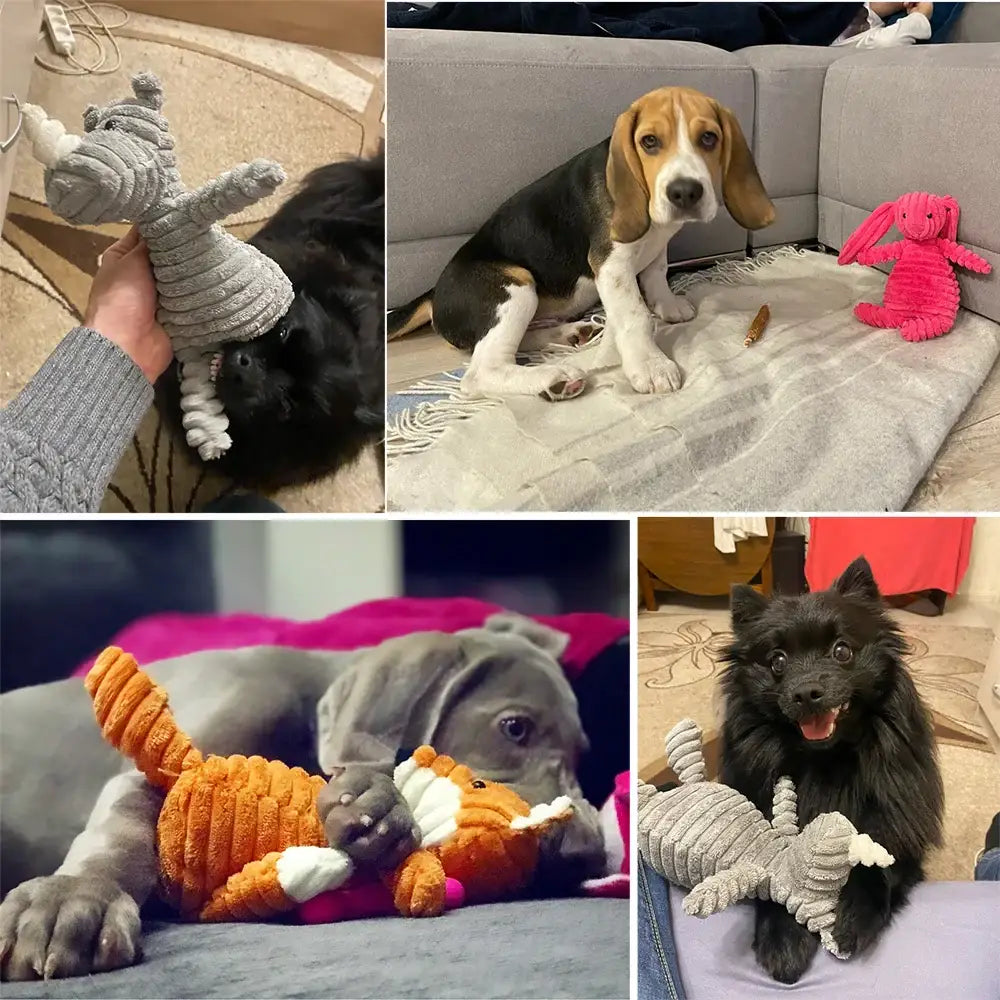 Peluche en velours côtelé pour chiens-ClubdesJouets