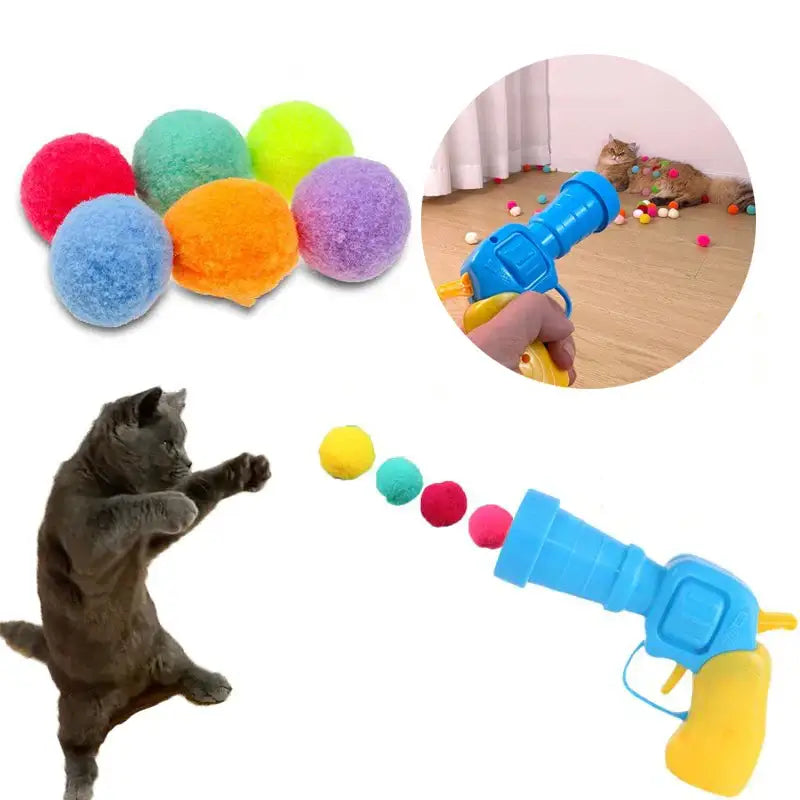 Pistolet lanceur de boule en peluche pour chat-ClubdesJouets