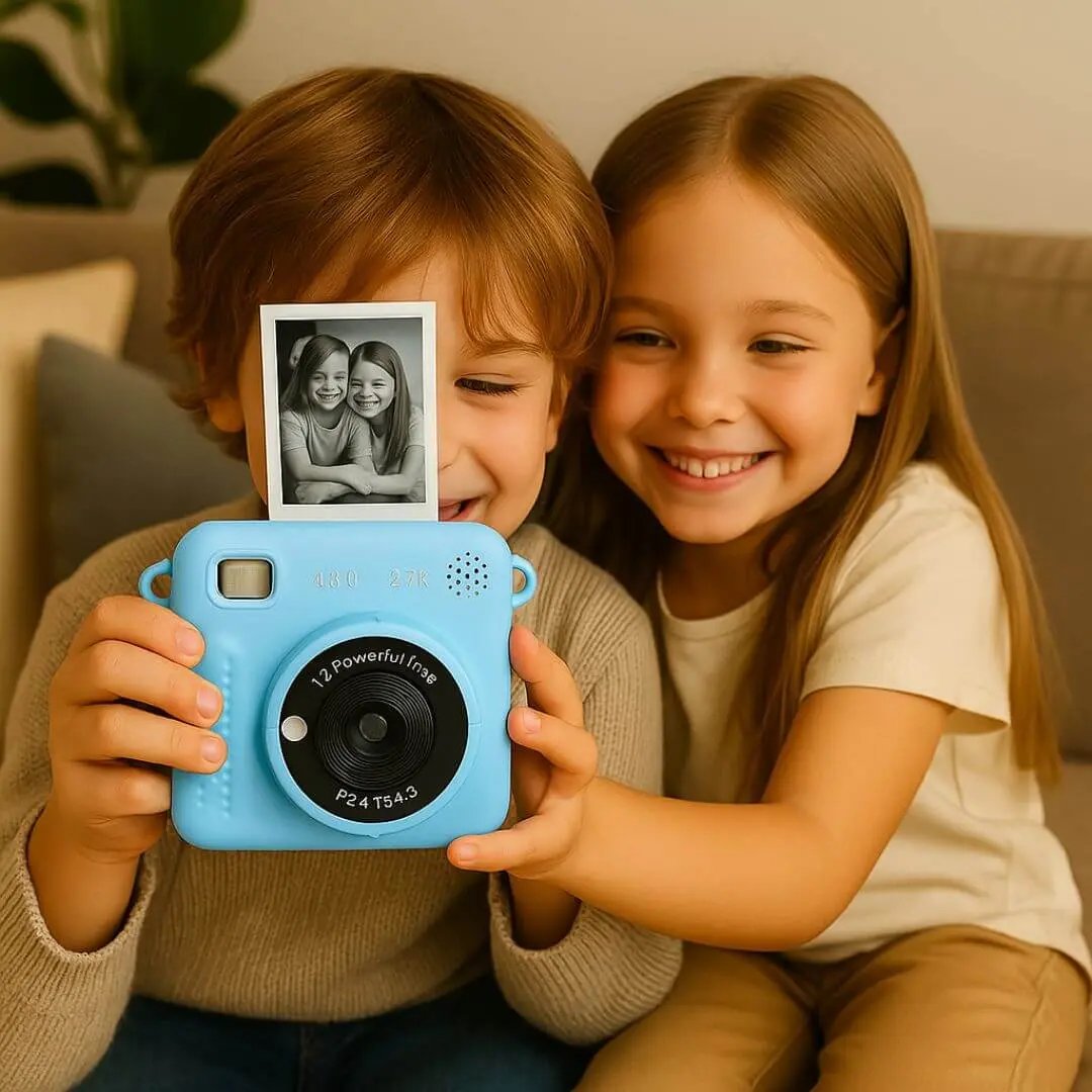 Appareil Photo Enfant – Impression Thermique – PixiPlay Bleu