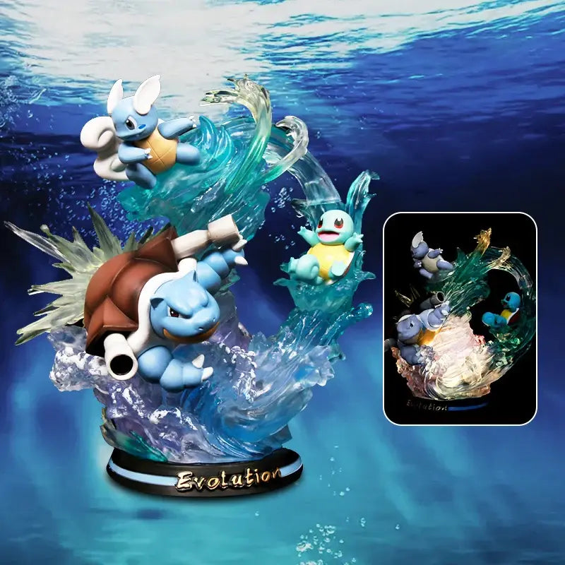 Figurine Pokemon Evolution Carapuce, Carabaffe, Tortank