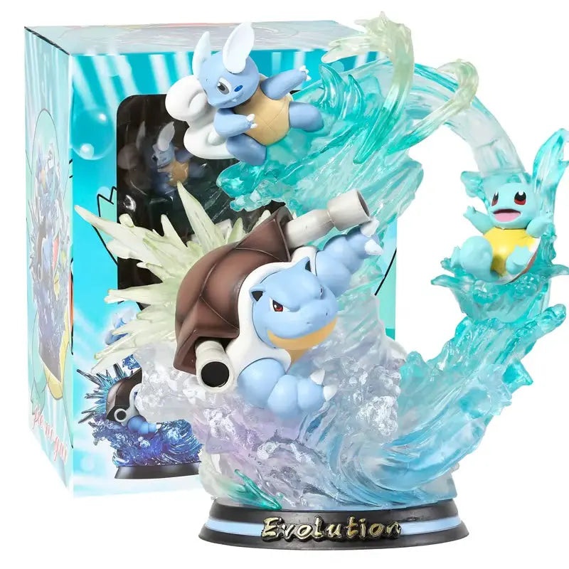 Figurine Pokemon Evolution Carapuce, Carabaffe, Tortank