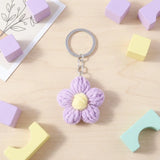 Porte clés Fleurs tricotée