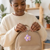 Porte clés Fleurs tricotée