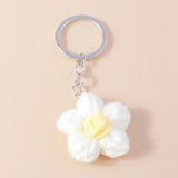Porte clés Fleurs tricotée