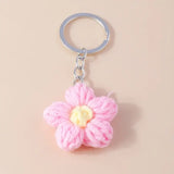 Porte clés Fleurs tricotée