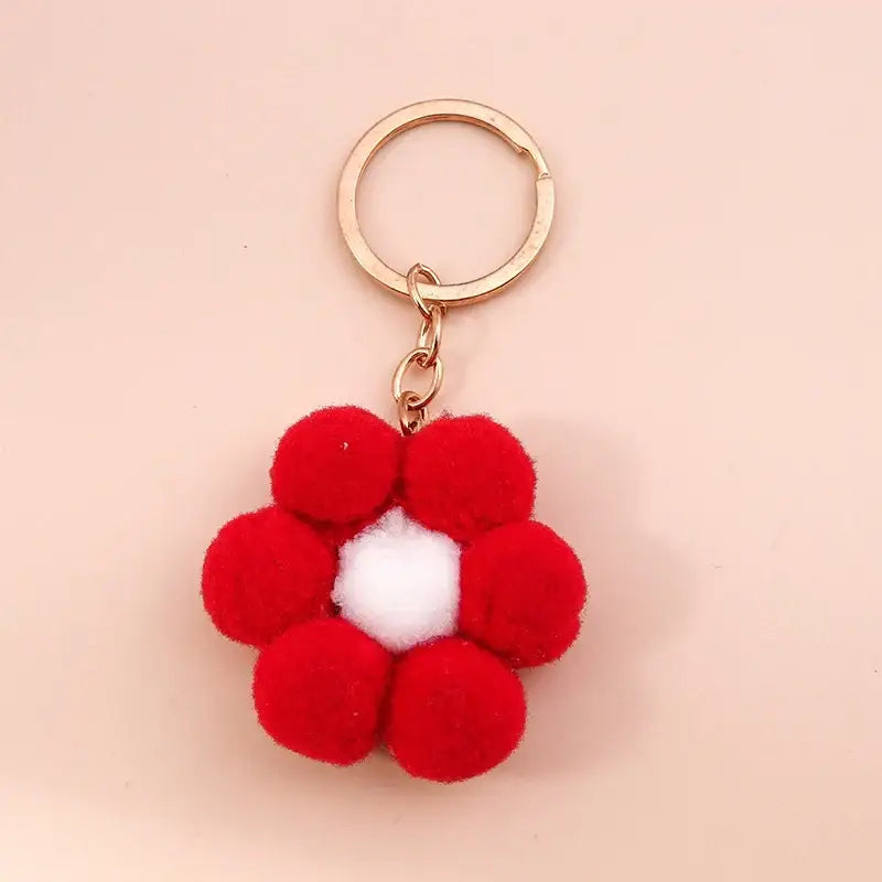 Porte clés Fleurs tricotée