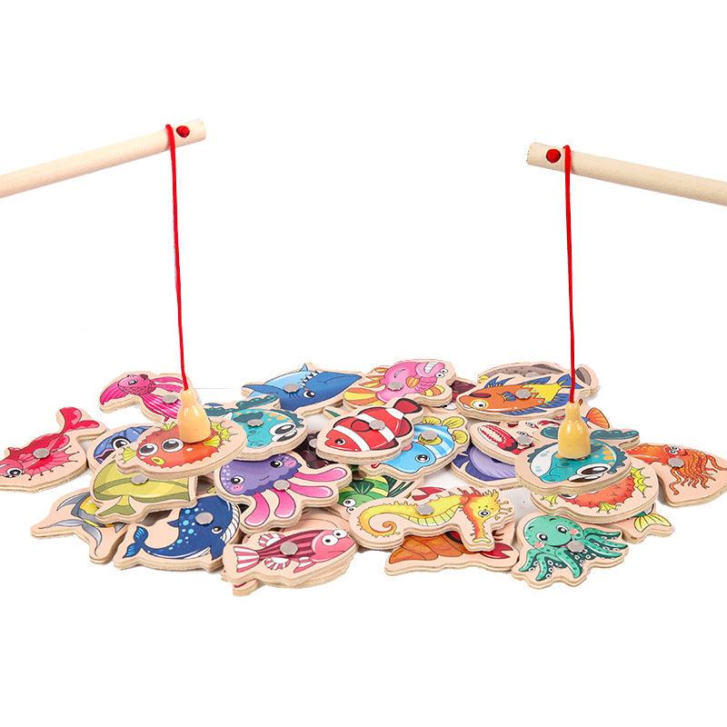 Jeu de Pêche Magnétique en Bois
