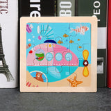 Puzzle Bois Bébé 11x11cm - Les Véhicules Moteur