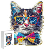 Puzzle Bois Chat avec Lunettes – SunCat