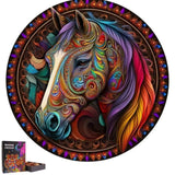 Puzzle Bois Cheval Mandala Coloré