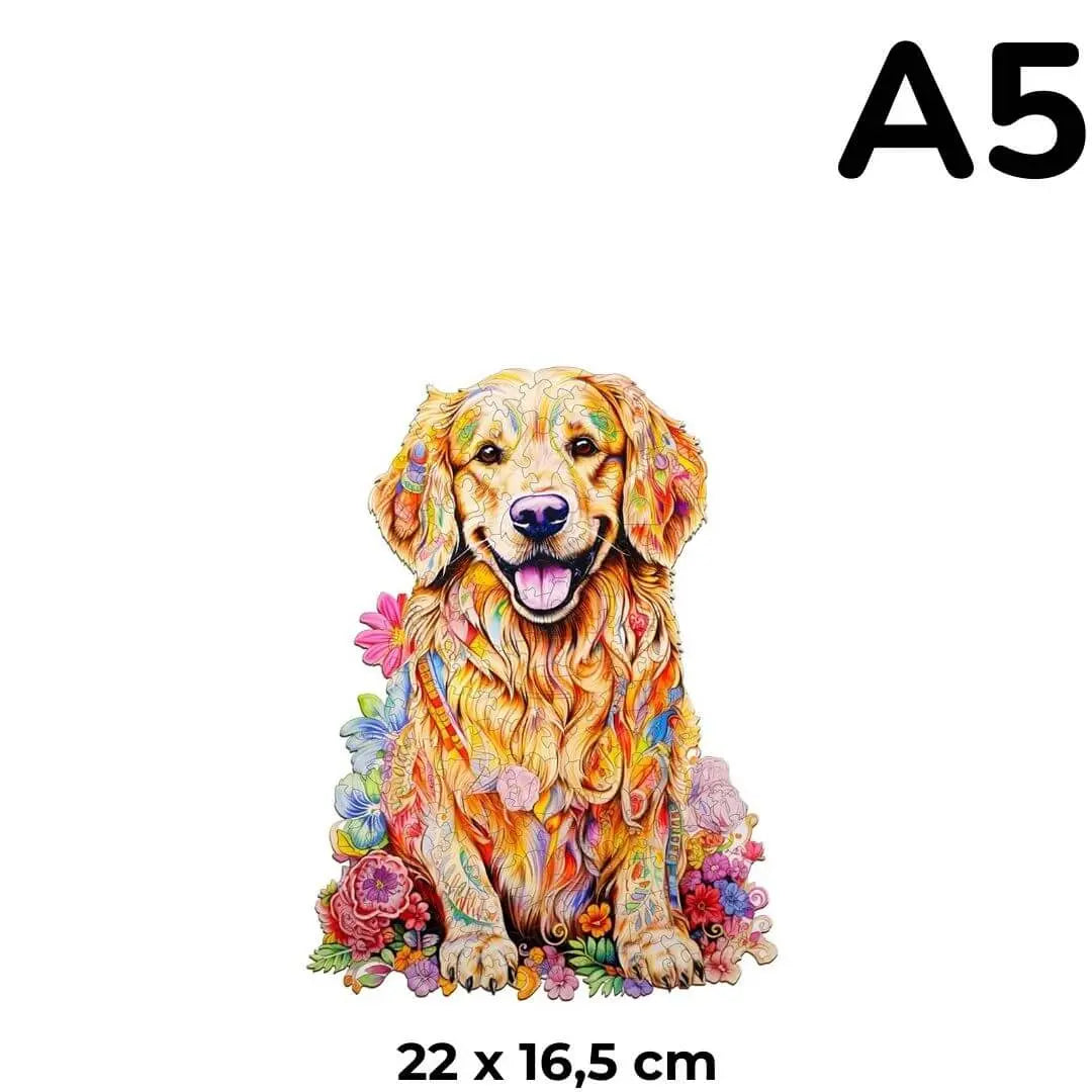 Puzzle Bois Chien Fleuri – DoggoJoy