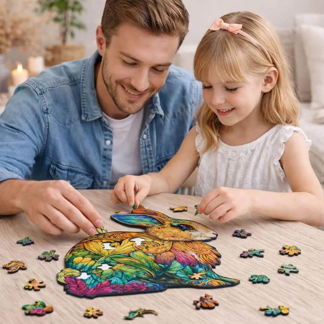 Puzzle Lapin en Bois Coloré