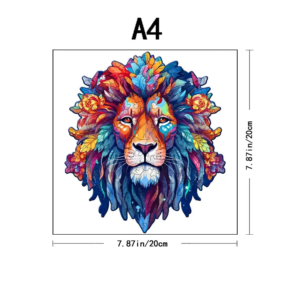 Puzzle en bois Animal Tête de Lion