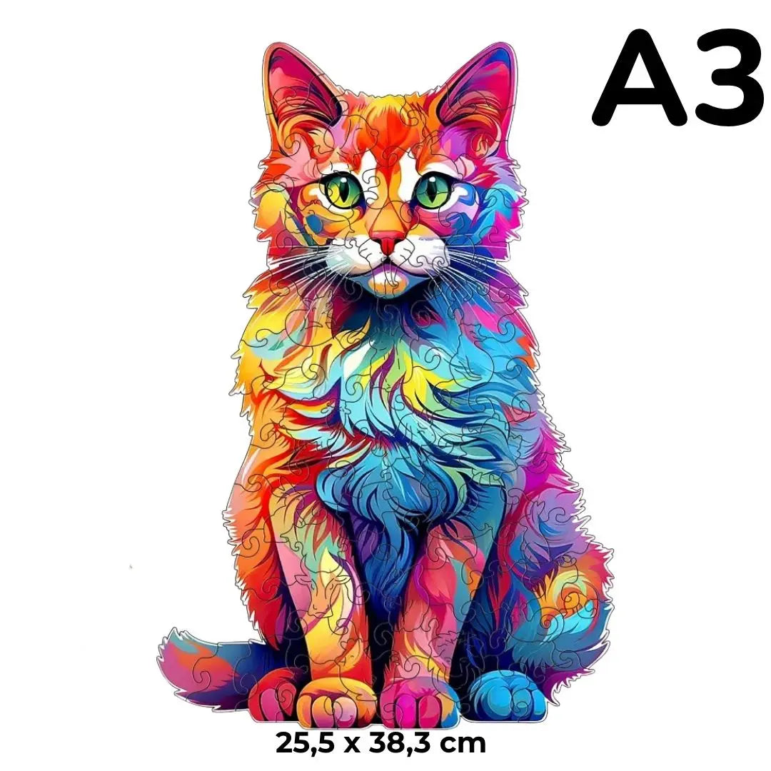 Puzzle en Bois Chat Artistique – ColorCat