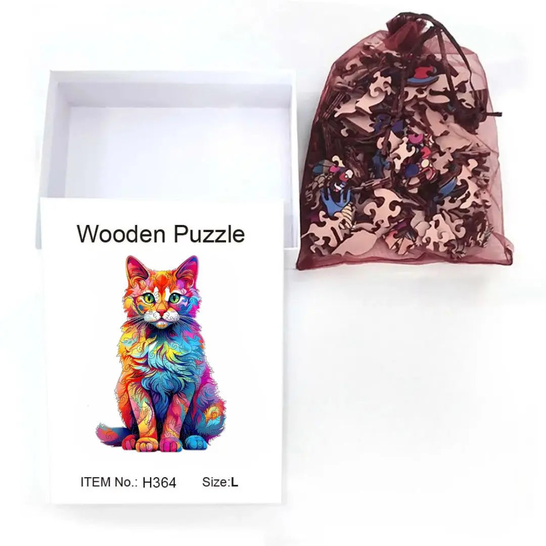 Puzzle en Bois Chat Artistique – ColorCat