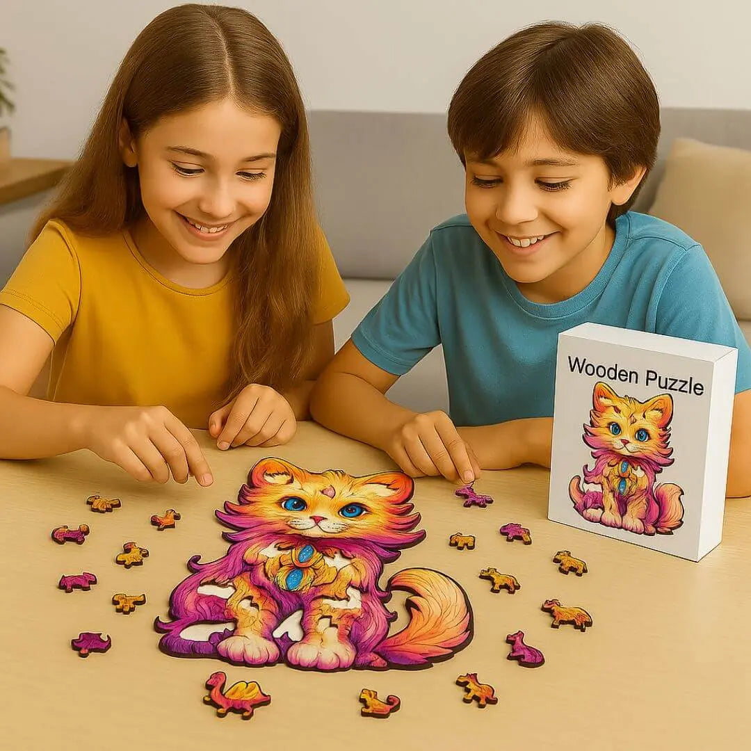 Puzzle en Bois Chat Bijou – GemCat